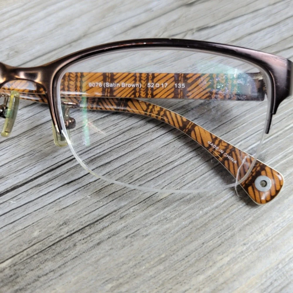 Coach Eyeglass Frames HC 5038 Montana 9076 Satin Brown Half Rim Womens 52-17-135